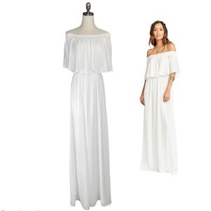 Show Me Your Mumu Hacienda Maxi Dress Ivory Crisp